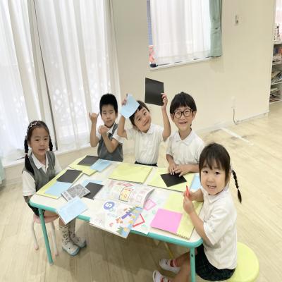 絵画をしました！《大阪市中央区心斎橋、長堀橋にある学べる保育園HUGキッズ、一時預かり》