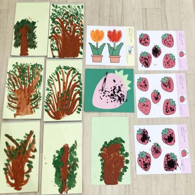 絵画をしました！《大阪市中央区心斎橋、長堀橋にある学べる保育園HUGキッズ、一時預かり》