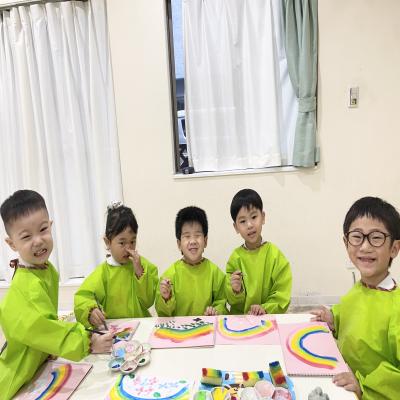 絵画をしました！ 《大阪市中央区心斎橋、長堀橋にある学べる保育園HUGキッズ、一時預かり》