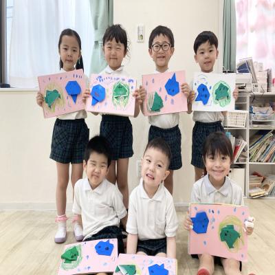 絵画をしました！ 《大阪市中央区心斎橋、長堀橋にある学べる保育園HUGキッズ、一時預かり》