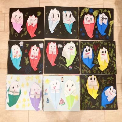 絵画をしました！《大阪市中央区心斎橋、長堀橋にある学べる保育園HUGキッズ、一時預かり》