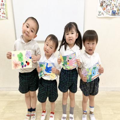 絵画をしました！ 《大阪市中央区心斎橋、長堀橋にある学べる保育園HUGキッズ、一時預かり》